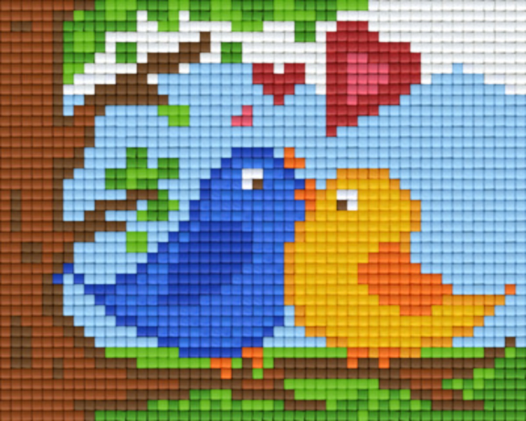 Lovebirds One [1] Baseplate PixelHobby Mini-mosaic Art Kits image 0